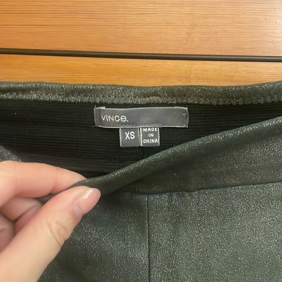 Vince Gray Metallic Leather Leggings, XS - Picture 2 of 5